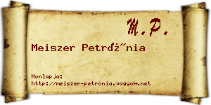 Meiszer Petrónia névjegykártya